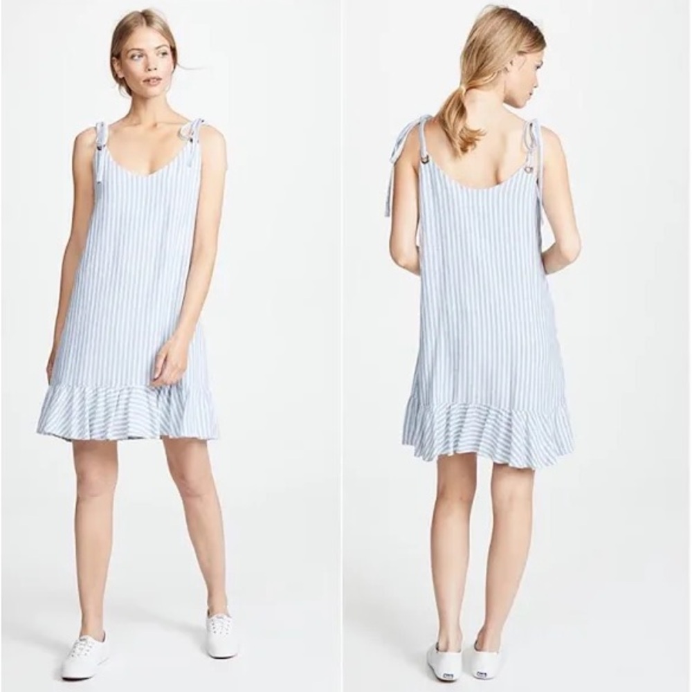 Rails Blue Ruffled Tie Front Mini Dress